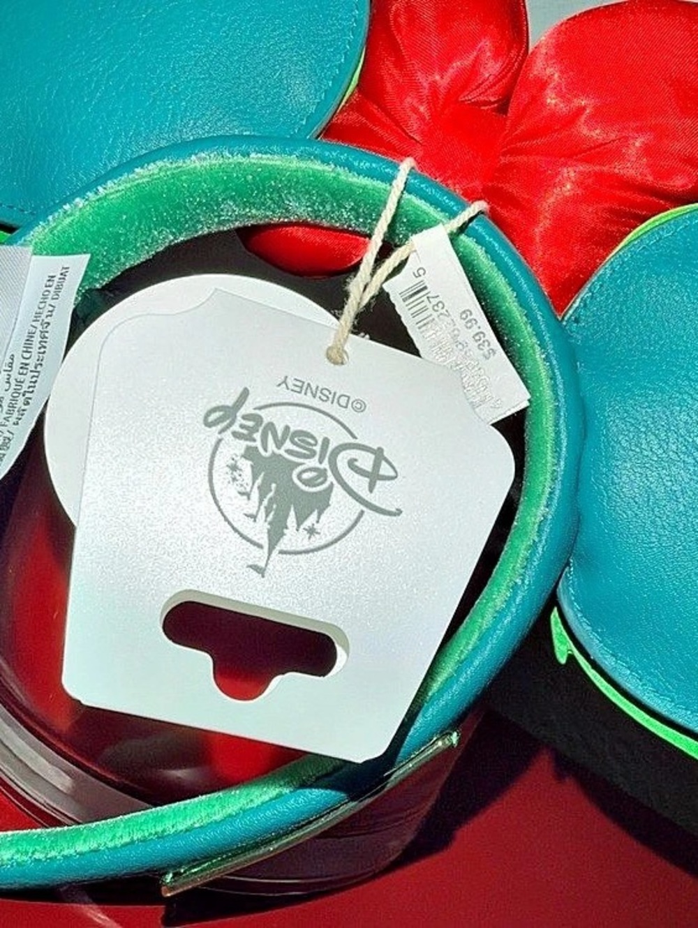 Disney Mickey & Minnie Christmas Ear Headband Green & Red - Picture 7 of 8